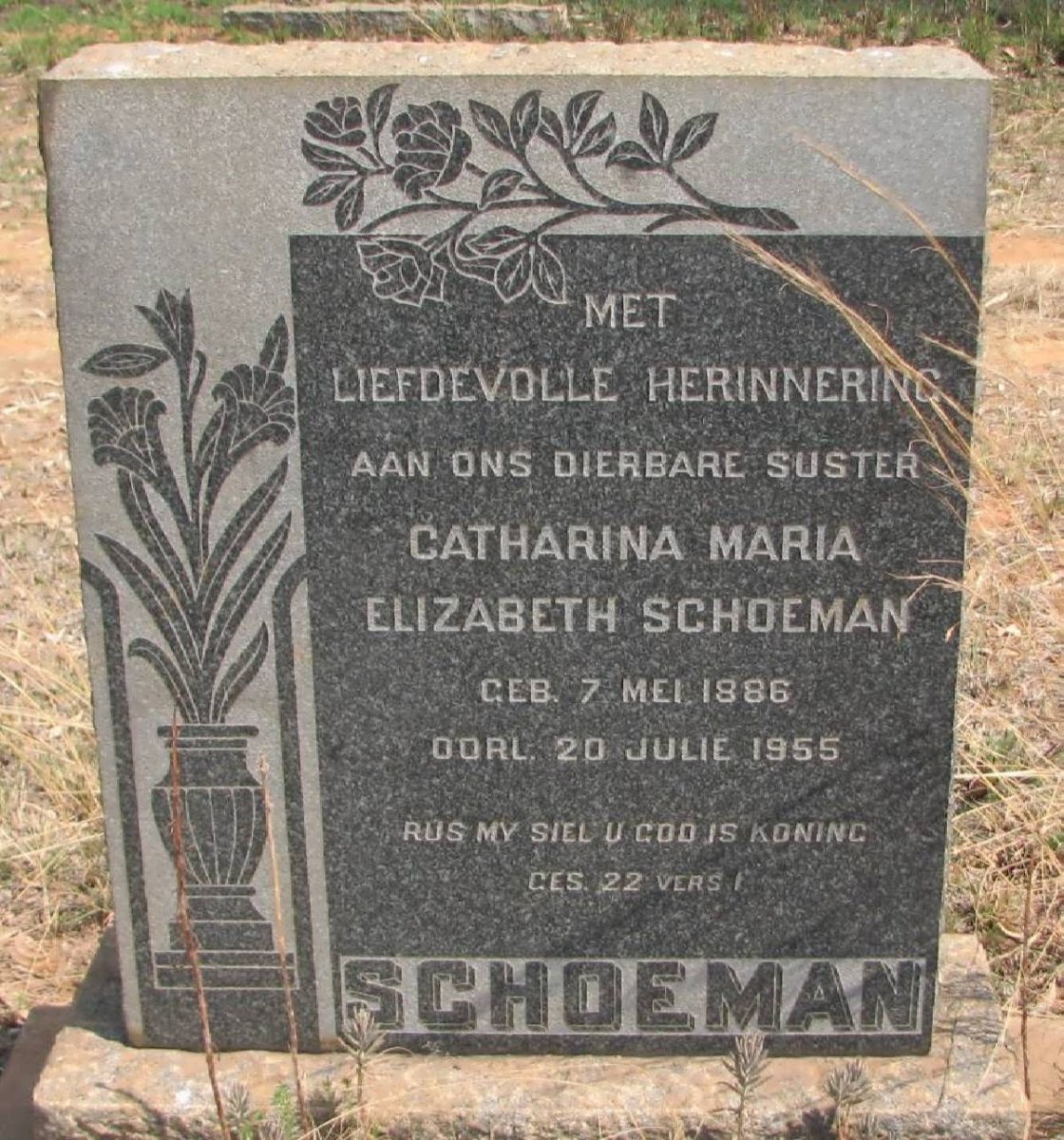 SCHOEMAN Catharina Maria Elizabeth 1886-1955