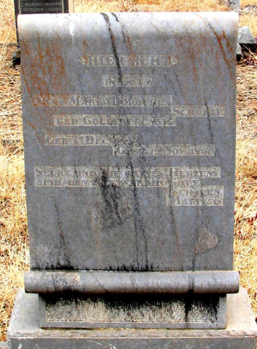 SCHULZE Anna Maria Dorothea nee GULDENPFENNIG 1859-1906