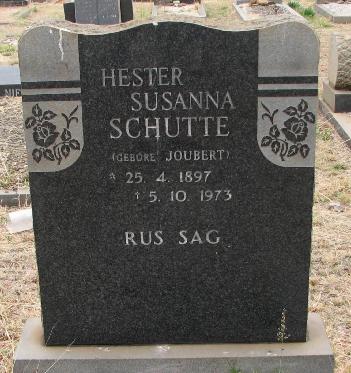SCHUTTE Hester Susanna nee JOUBERT 1897-1974