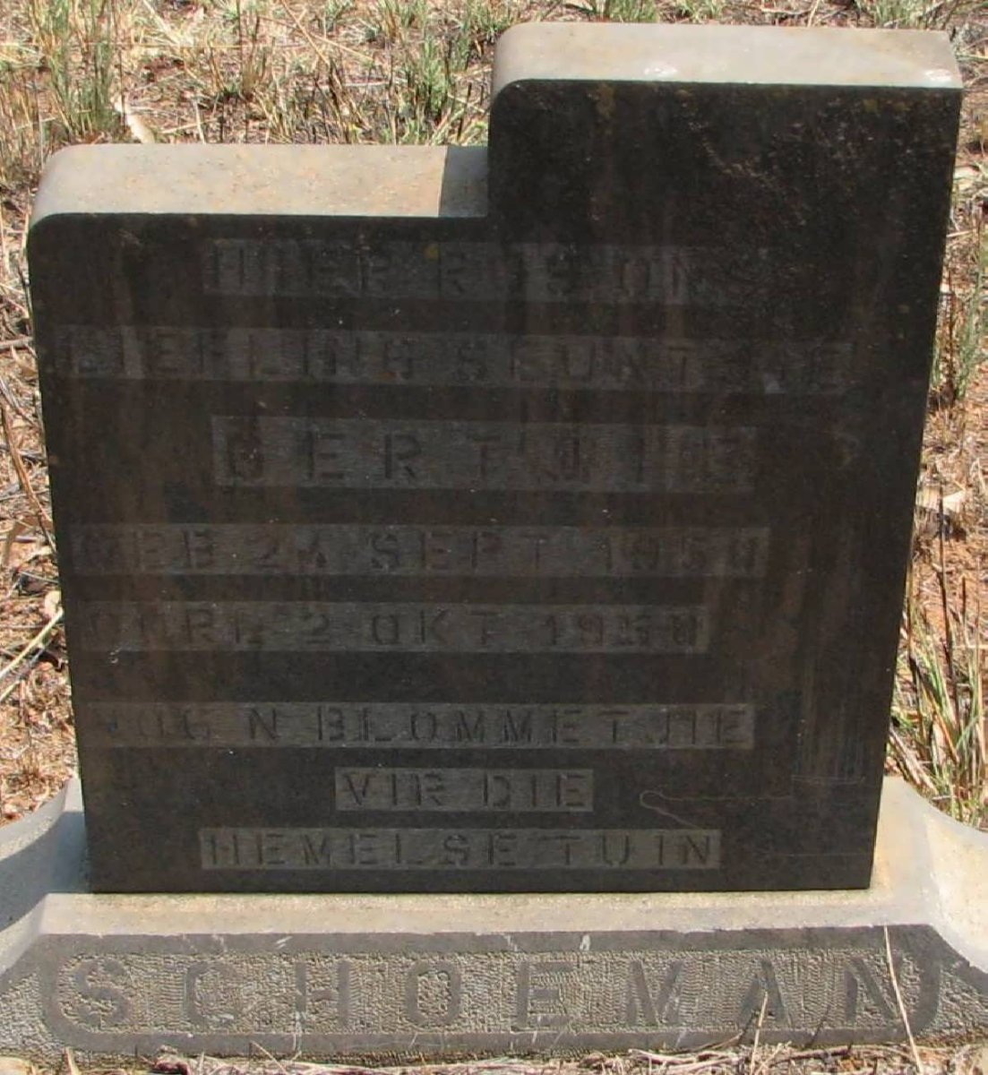 SCHOEMAN Gertjie  1954-1954
