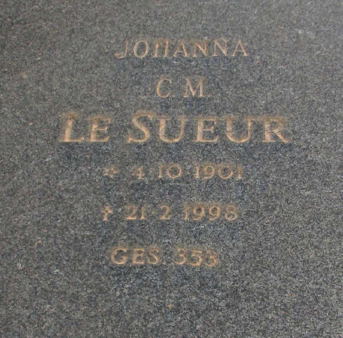 SUEUR Johanna C.M., le 1901-1998