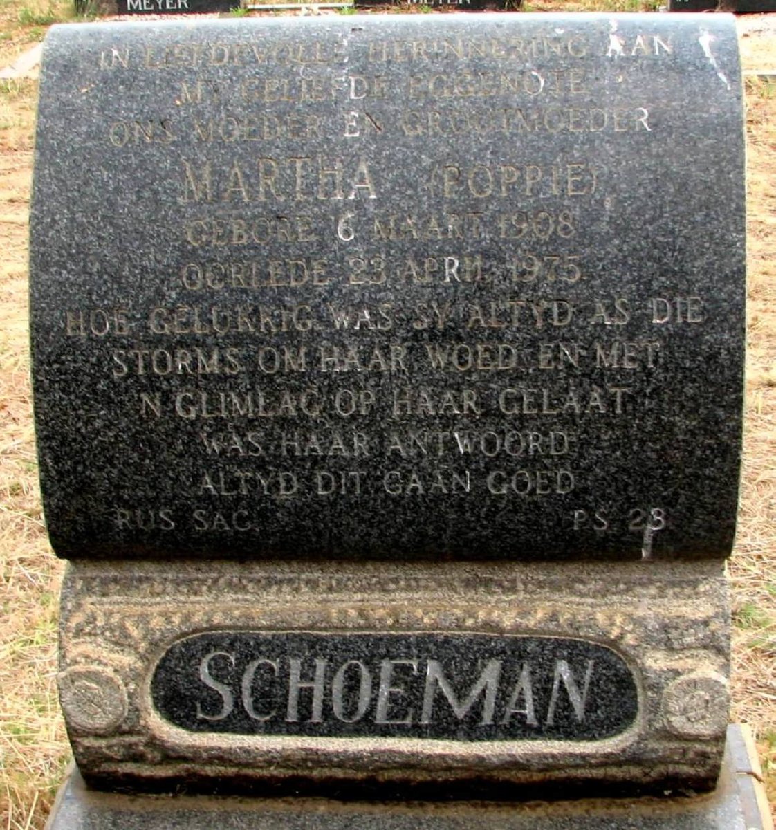 SCHOEMAN Martha 1908-1975