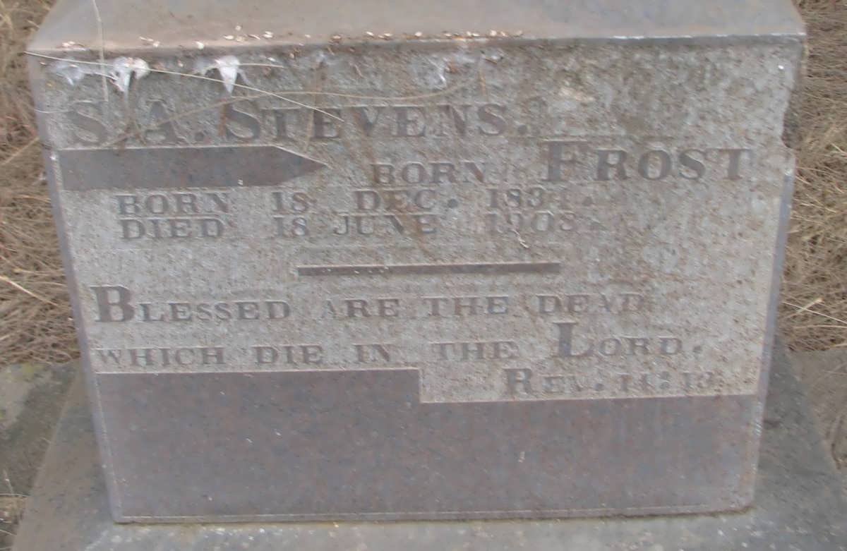 STEVENS  S.A. nee FROST 1894-1908