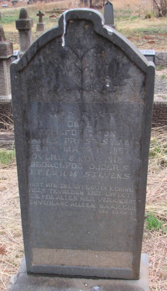 STEVENS James Frost 1897-1918