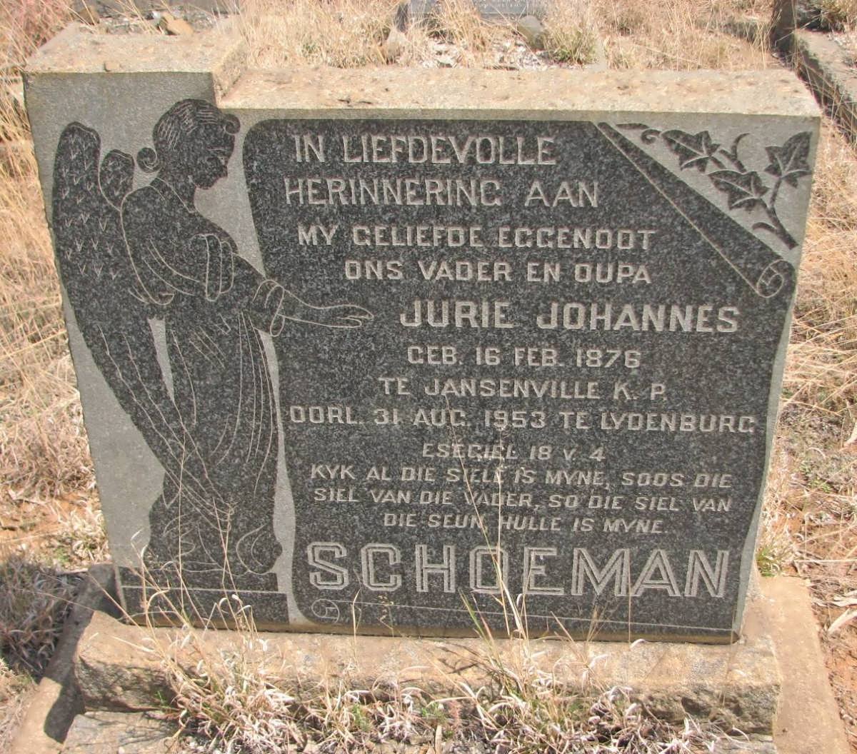 SCHOEMAN Jurie Johannes 1876-1953