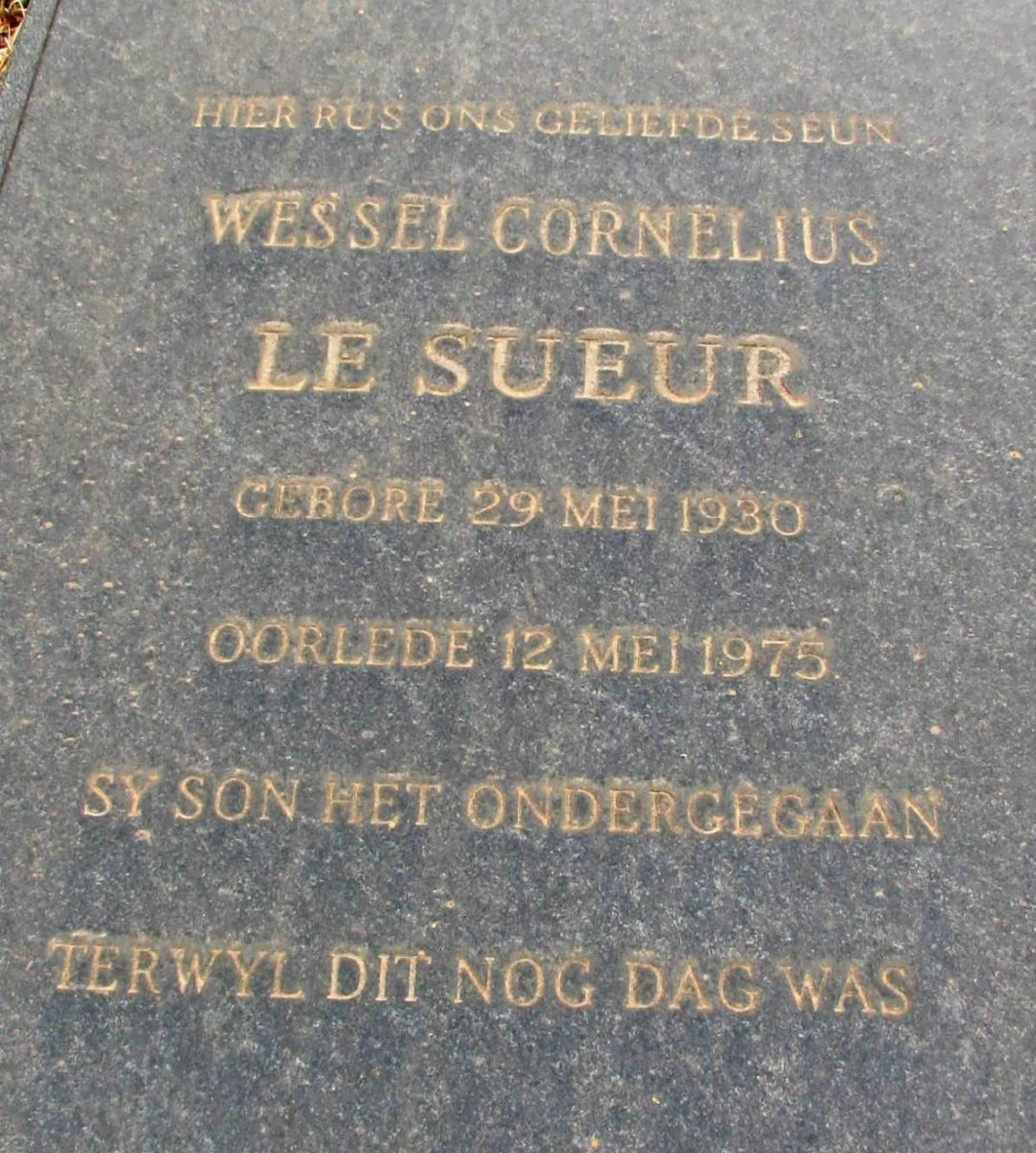 SUEUR Wessel Cornelius, le 1930-1975