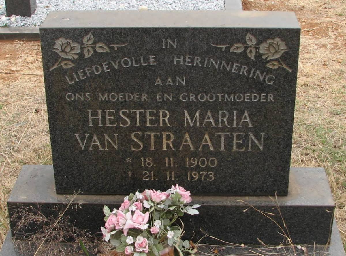 STRAATEN Hester Maria, van 1900-1973