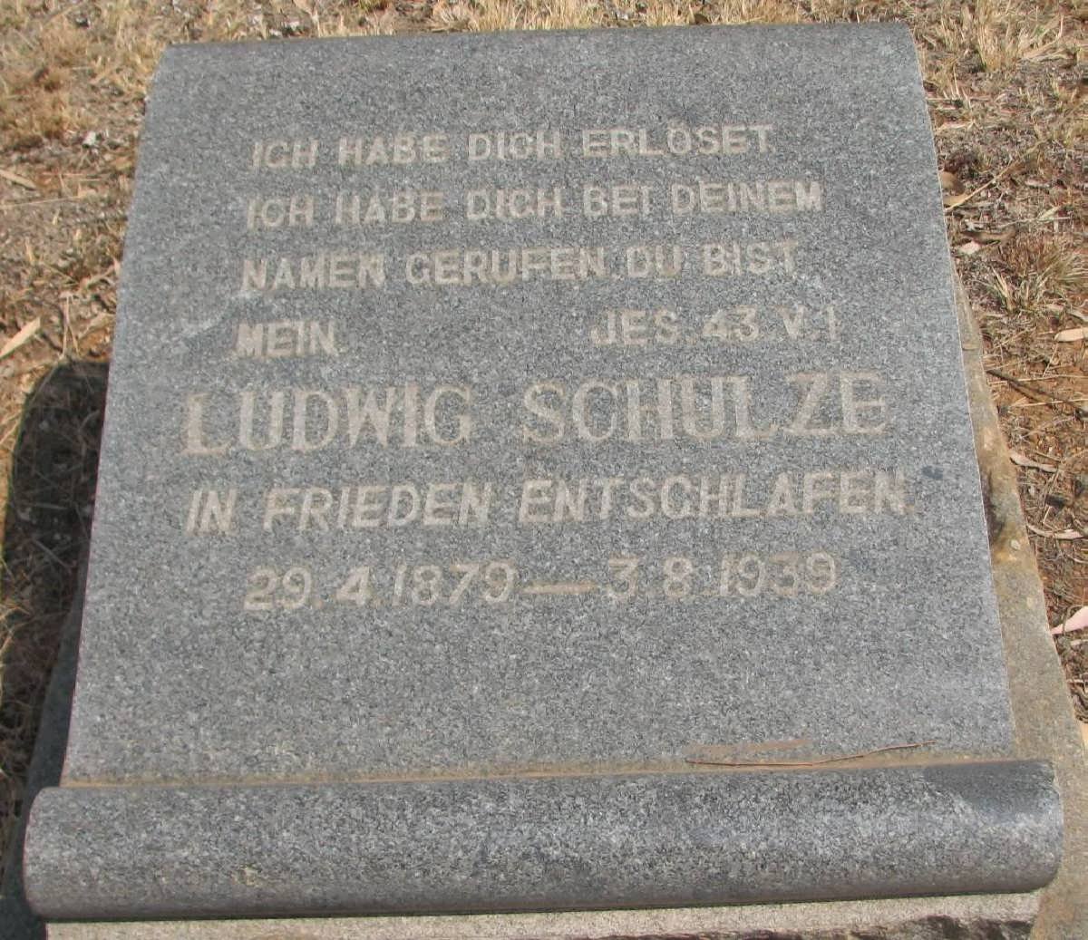 SCHULZE Ludwig 1879-1939