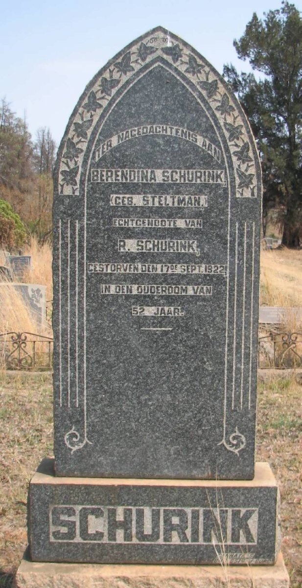 SCHURINK Berendina nee STELTMAN -1922