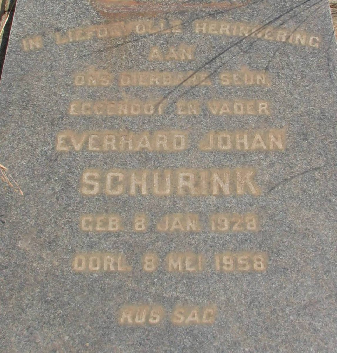 SCHURINK Everard Johan 1928-1958
