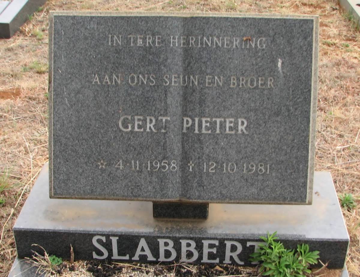 SLABBERT Gert Pieter 1958-1981