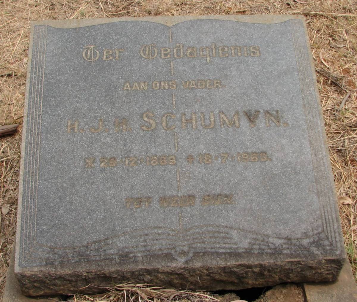 SCHUMYN H.J.H. 1869-1963