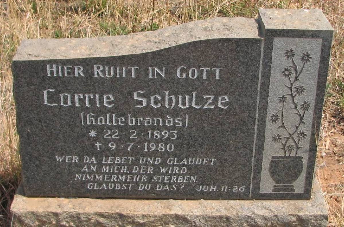 SCHULZE Corrie nee HOLLEBRANDS 1893-1980
