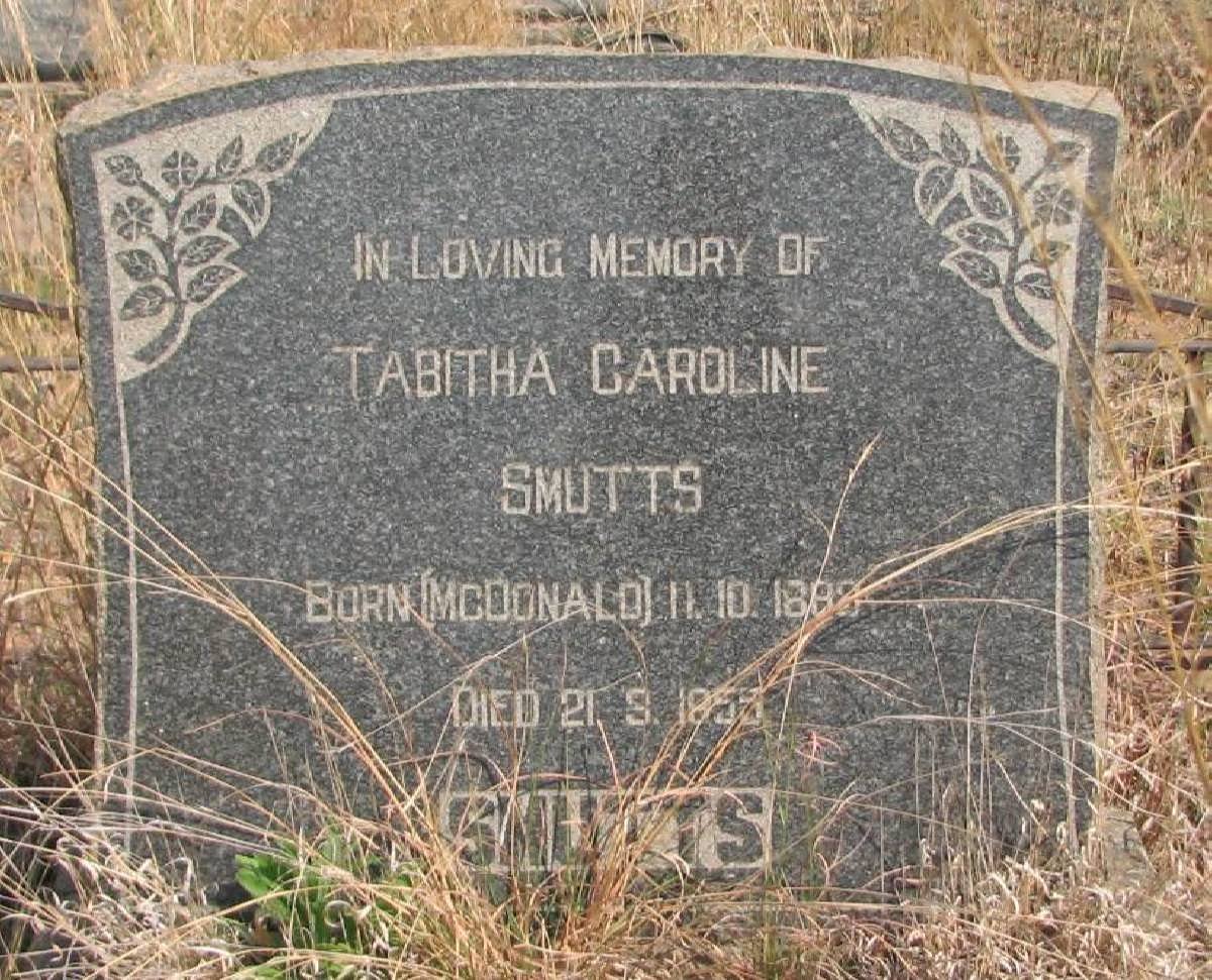 SMUTTS Tabitha Caroline nee McDONALD 1889-1955