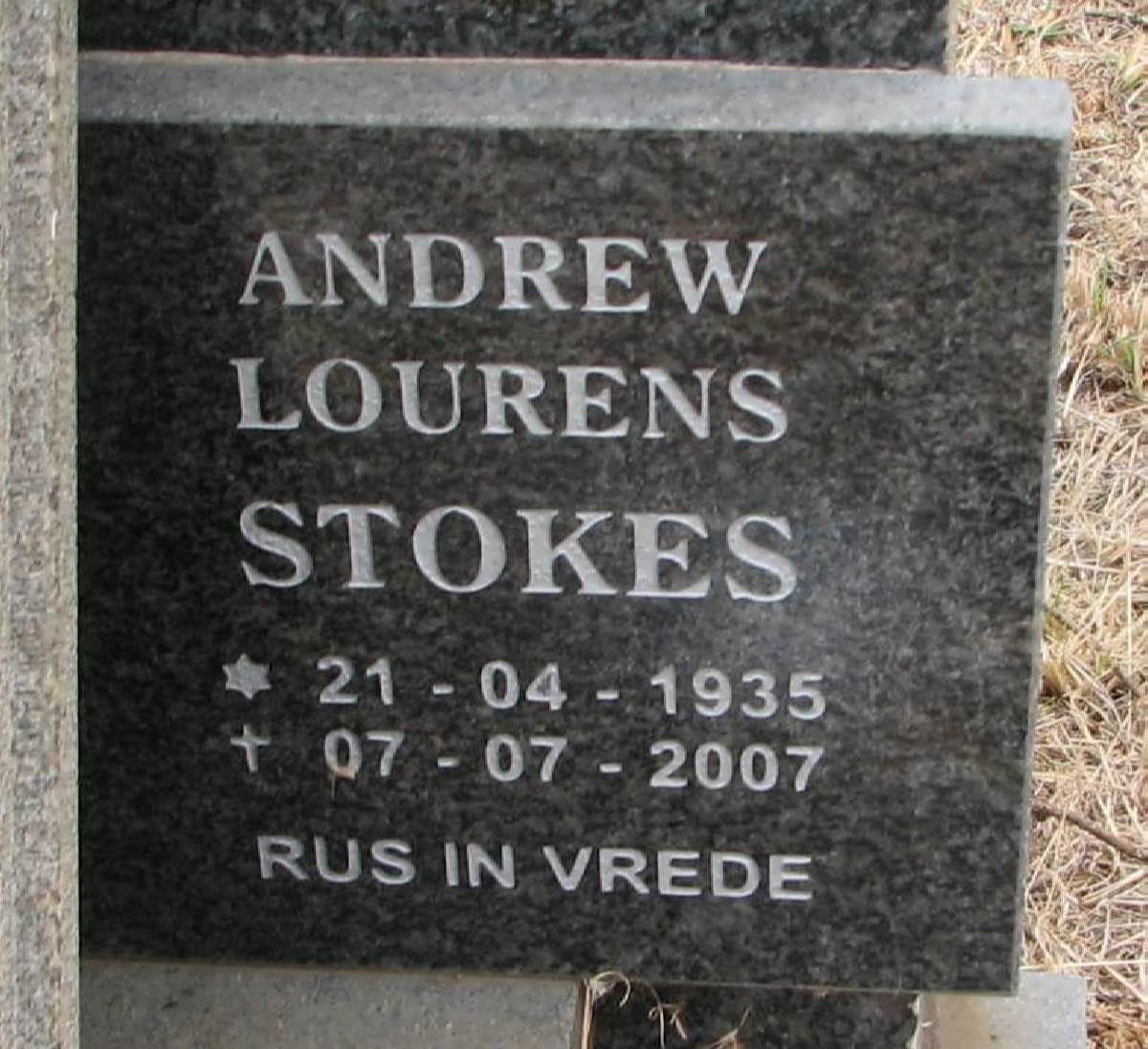 STOKES Andrew Lourens 1935-2007
