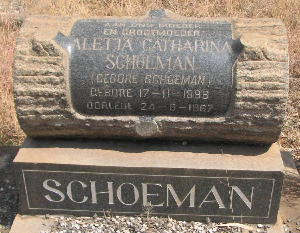 SCHOEMAN Aletta Catharina nee SCHOEMAN 1896-1967