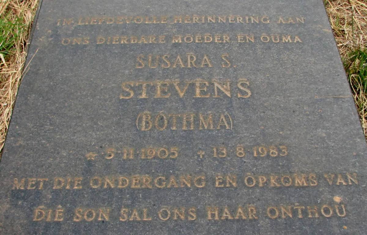 STEVENS Susara S. nee BOTHMA 1905-1983