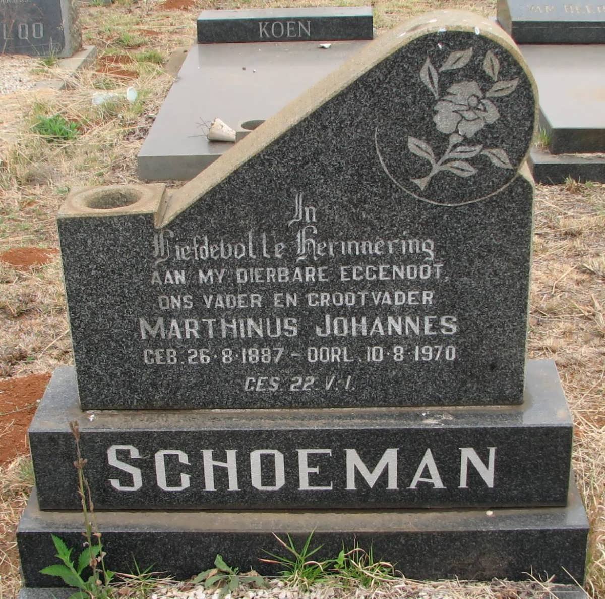 SCHOEMAN Marthinus Johannes 1887-1970