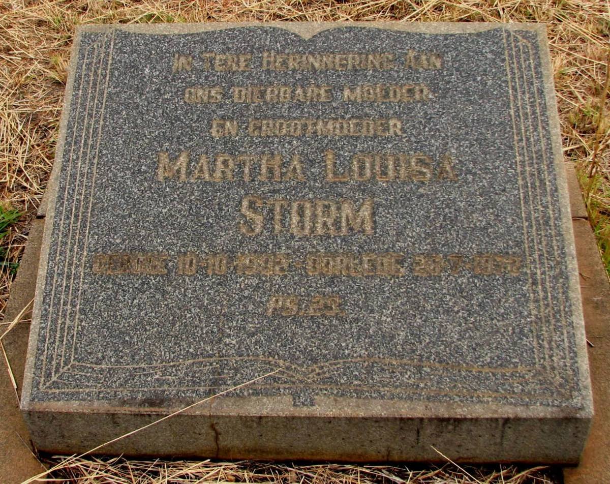 STORM Martha Louisa 1902-1972