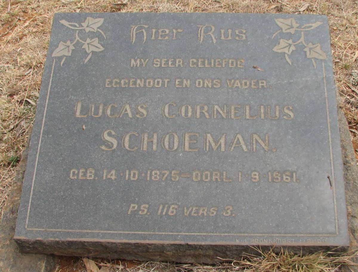 SCHOEMAN Lucas Cornelius 1875-1961