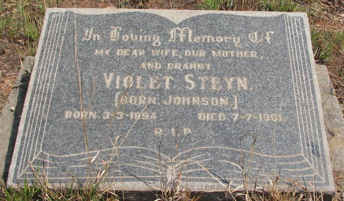 STEYN Violet nee JOHNSON 1894-1961