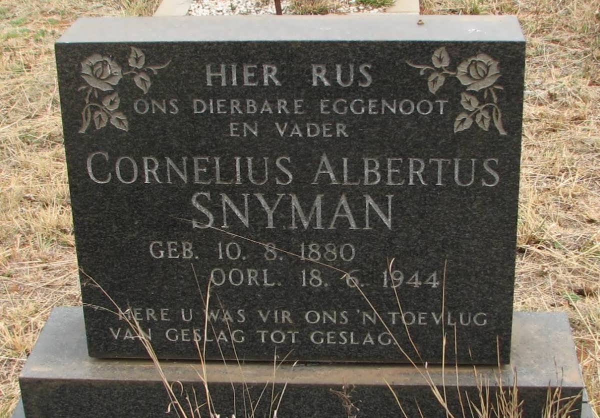 SNYMAN Cornelius Albertus 1880-1944
