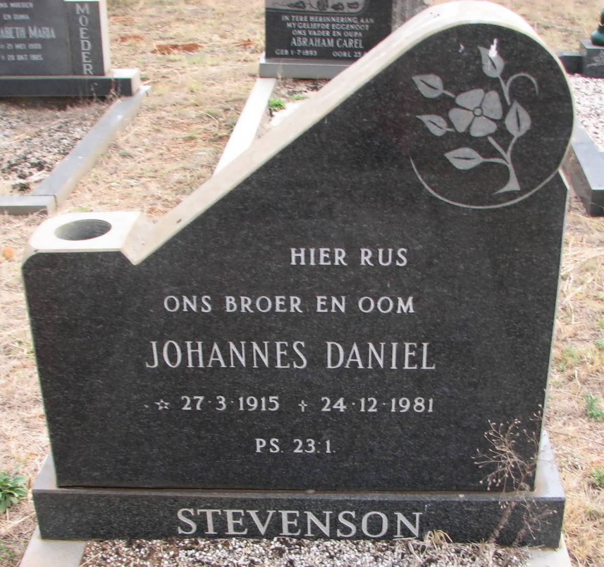 STEVENSON Johannes Daniel 1915-1981