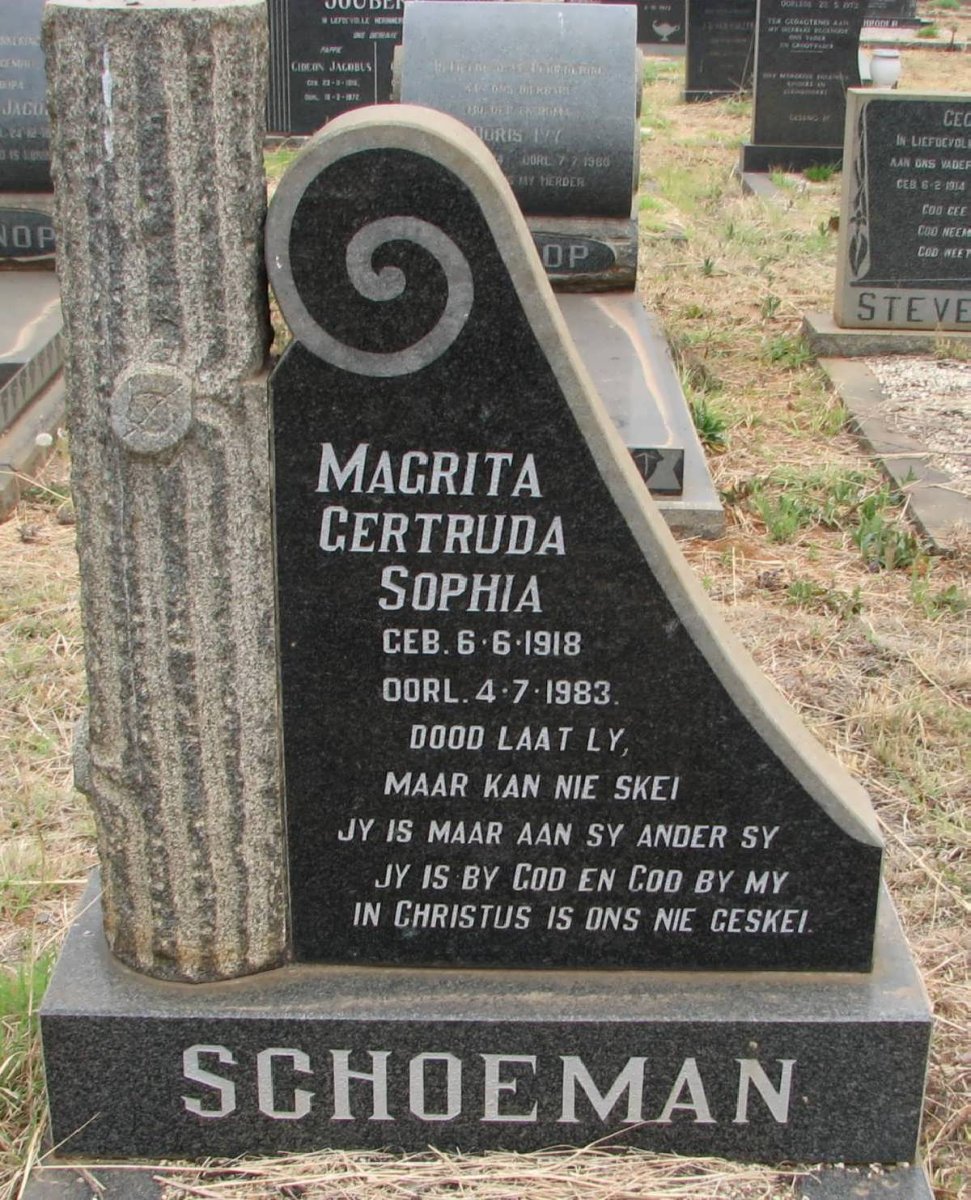 SCHOEMAN Magrita Gertrude Sophia 1918-1983