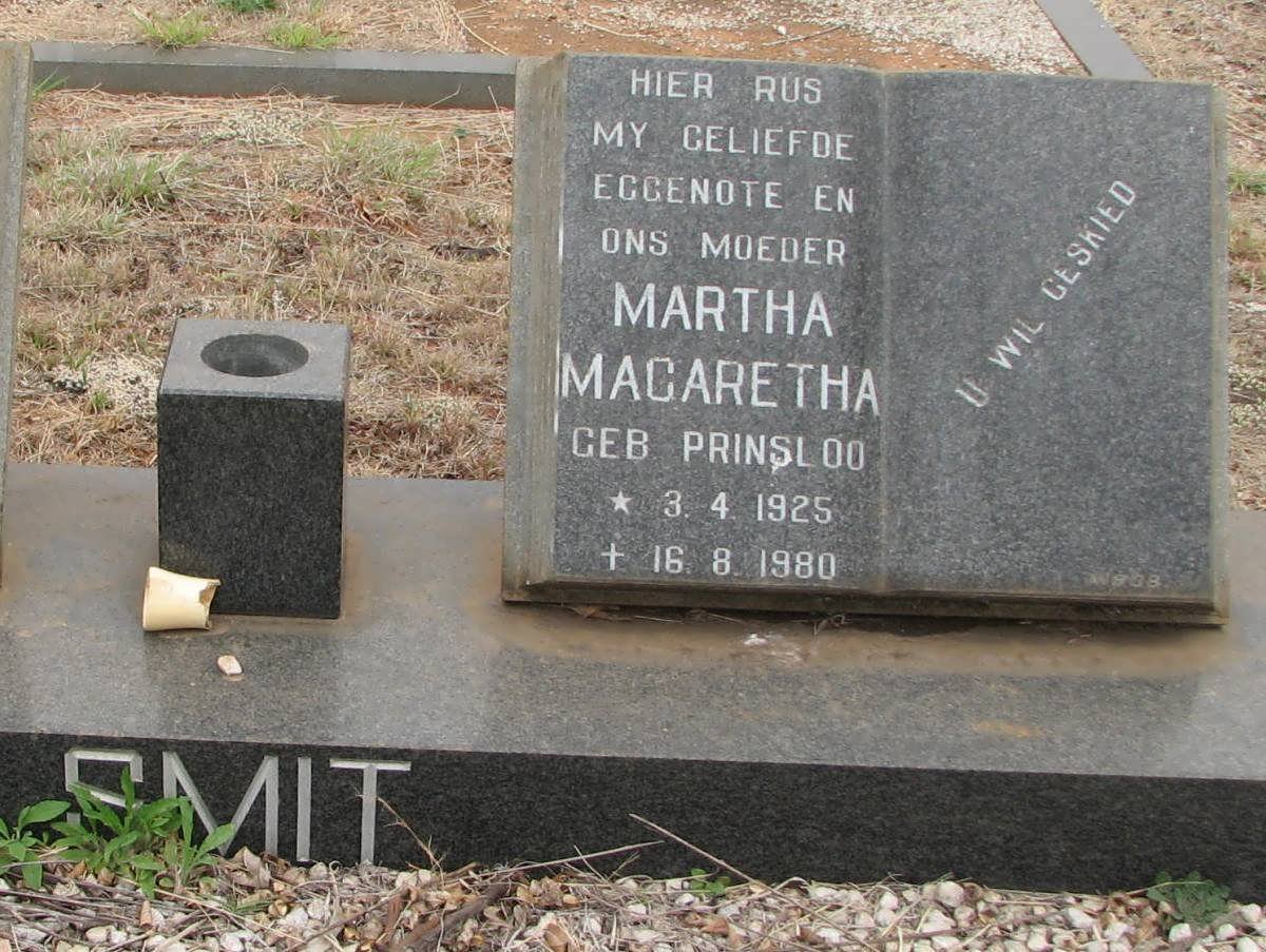SMIT Martha Magaretha nee PRINSLOO 1925-1980