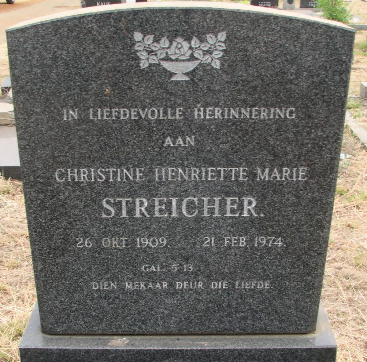 STREICHER Christine Henriette Marie 1909-1974
