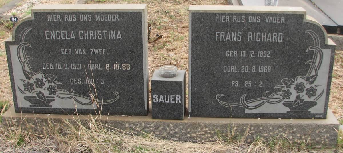 SAUER Frans Richard 1892-1968 &amp; Engela Christina VAN ZWEEL 1901-1983