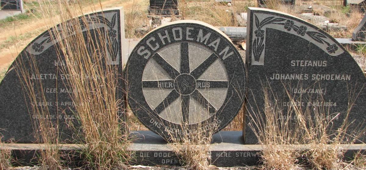 SCHOEMAN Stefanus Johannes 1864-1959 &amp; Maria Aletta MALAN 1871-1942