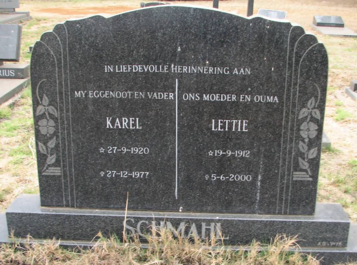 SCHMAHL Karel 1920-1977 &amp; Lettie 1912-2000