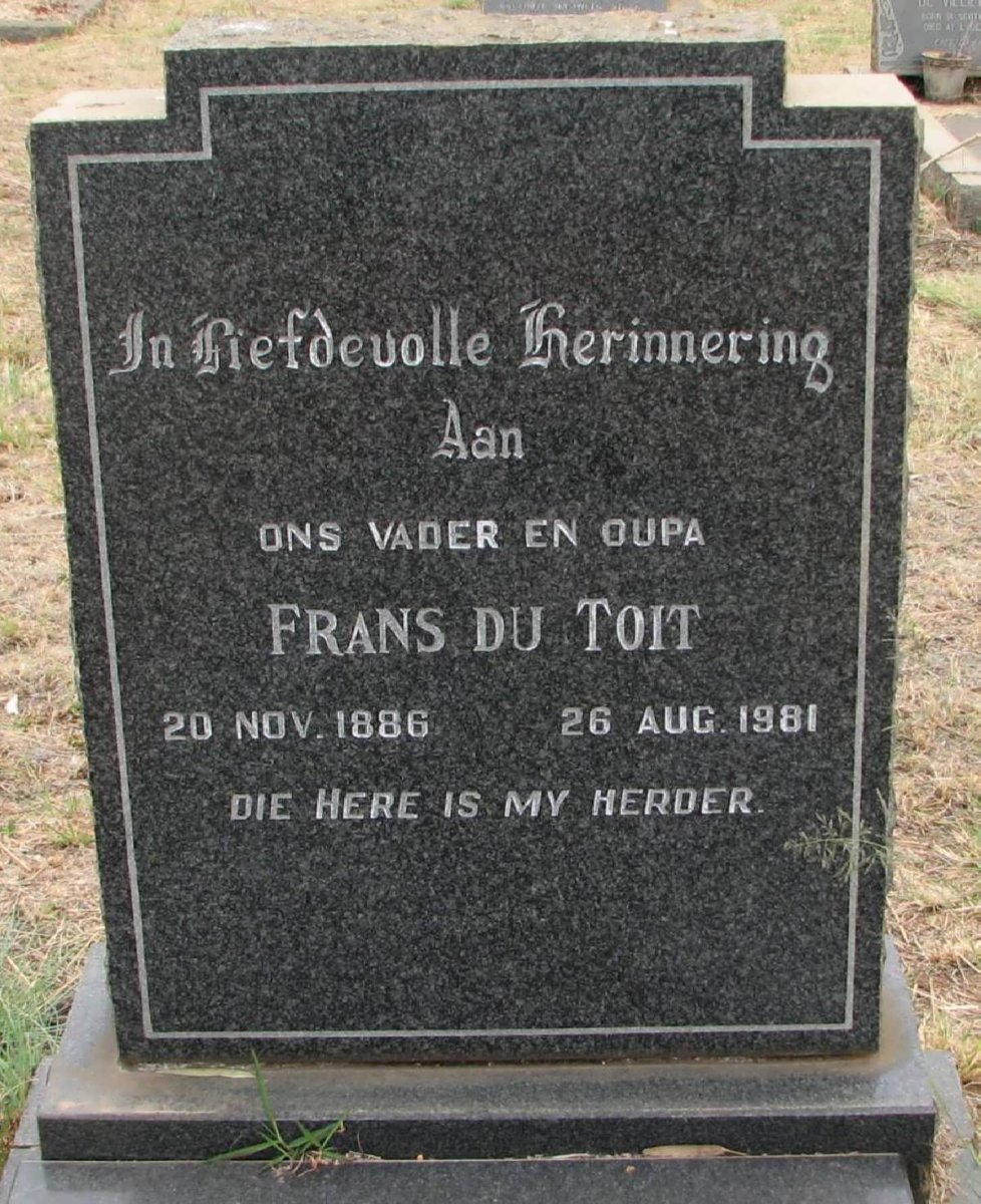 TOIT Frans, du 1886-1981
