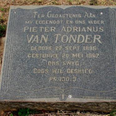 TONDER Pieter Adrianus, van 1896-1967
