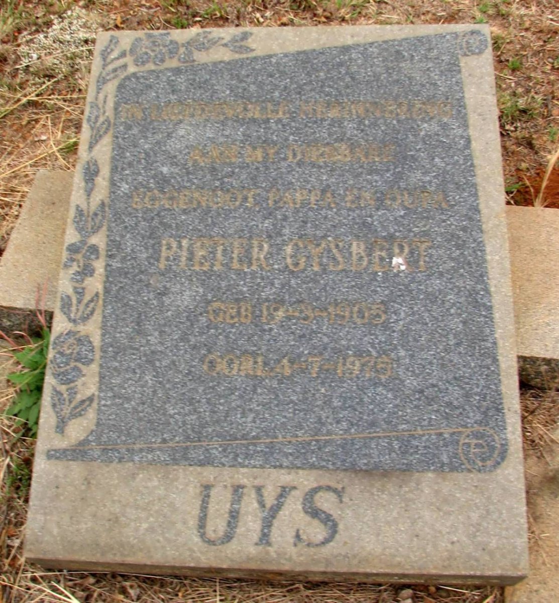 UYS Pieter Gysbert 1905-1975