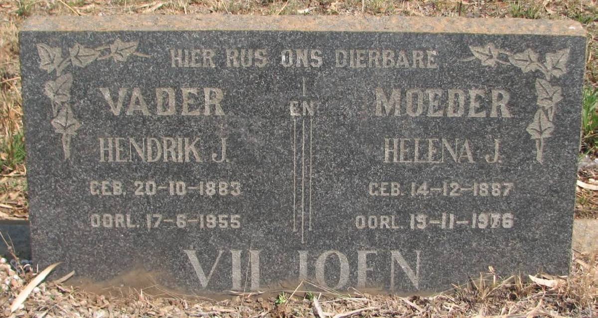 VILJOEN Hendrik J. 1883-1955 &amp; Helena J. 1887-1976