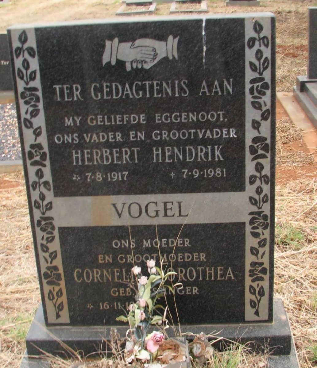 VOGEL Herbert Hendrik 1917-1981 &amp; Cornelia Dorothea BESSINGER