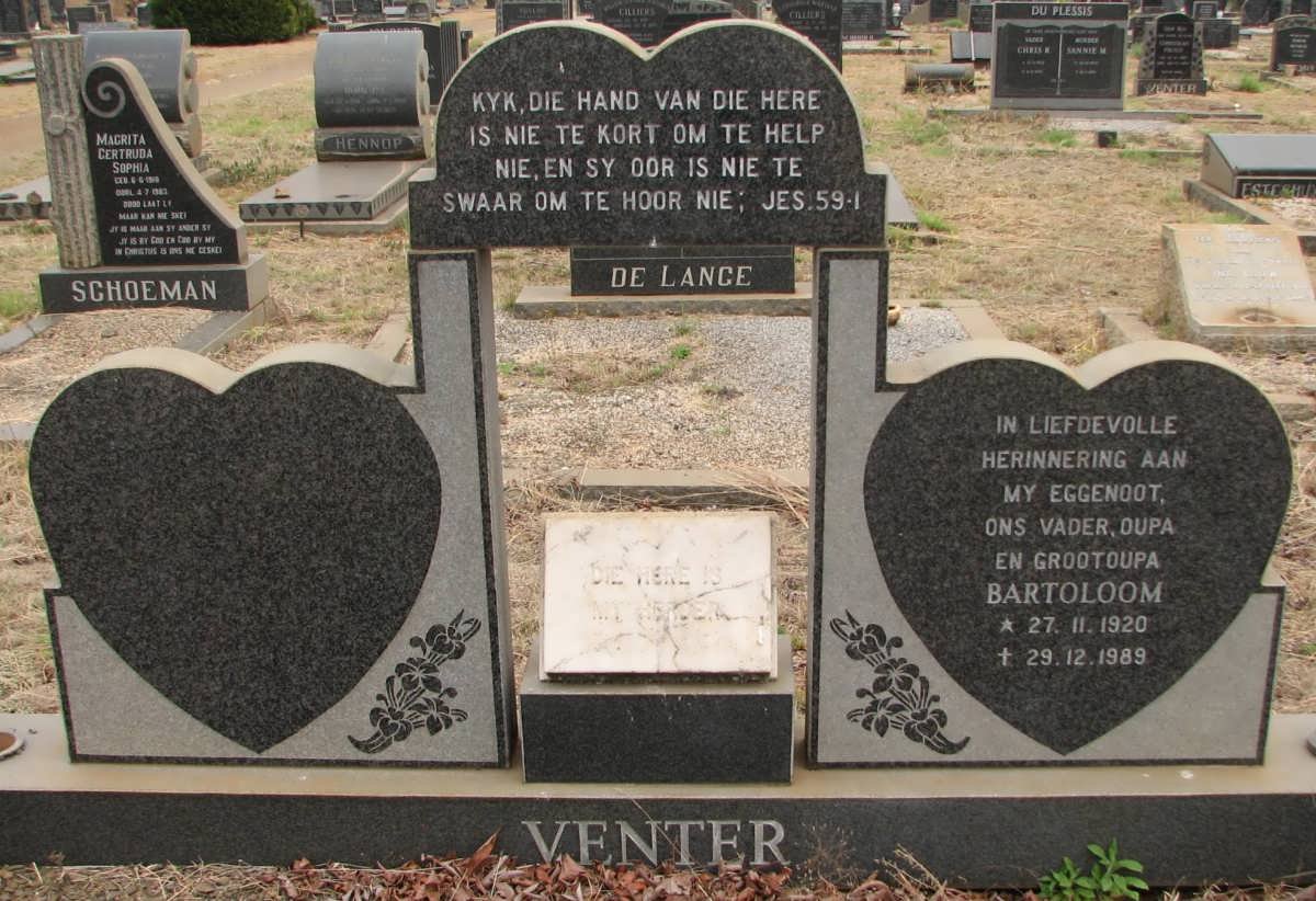 VENTER Bartoloom 1920-1989