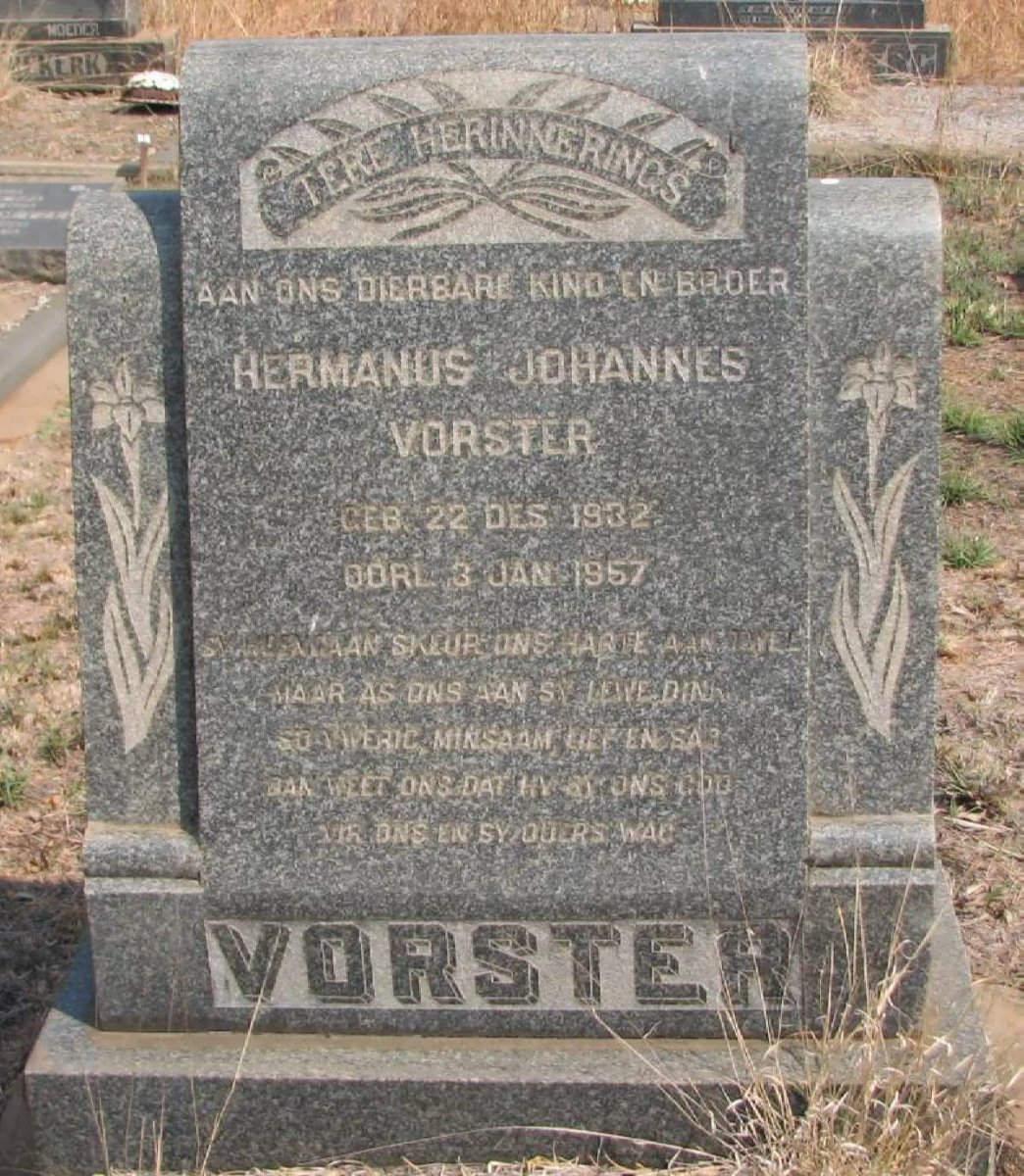 VORSTER Hermanus Johannes 1932-1957