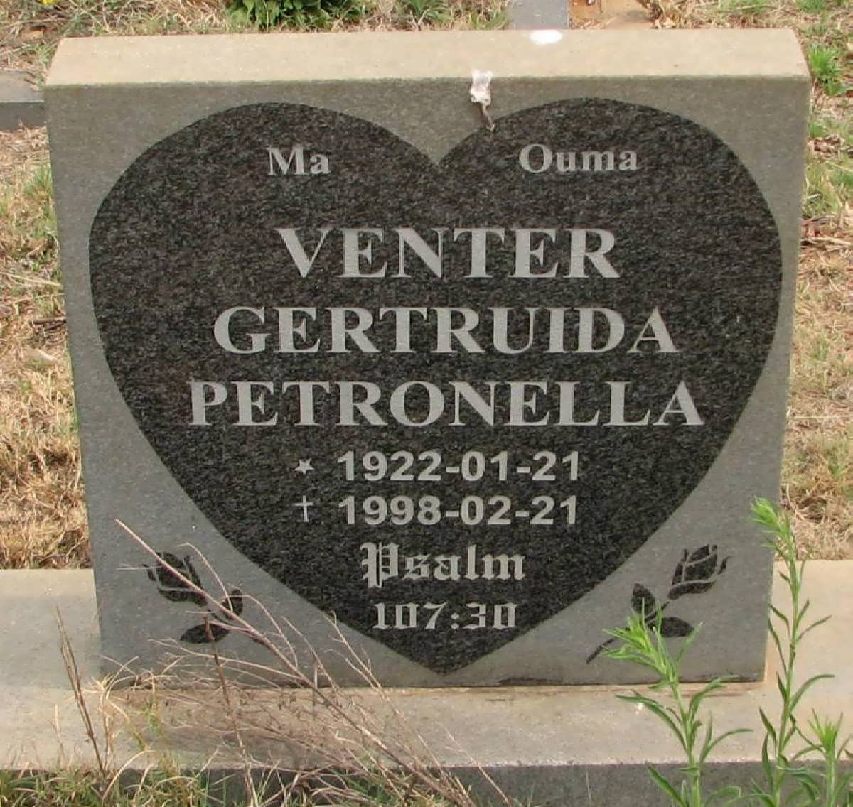 VENTER Gertruida Petronella 1922-1998