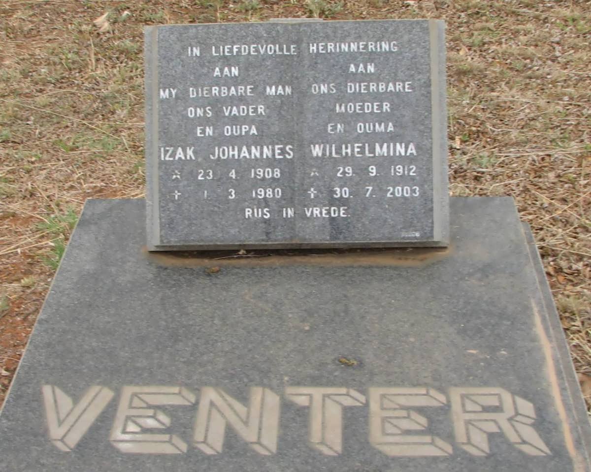 VENTER Izak Johannes 1908-1980 &amp; Wilhelmina 1912-2003