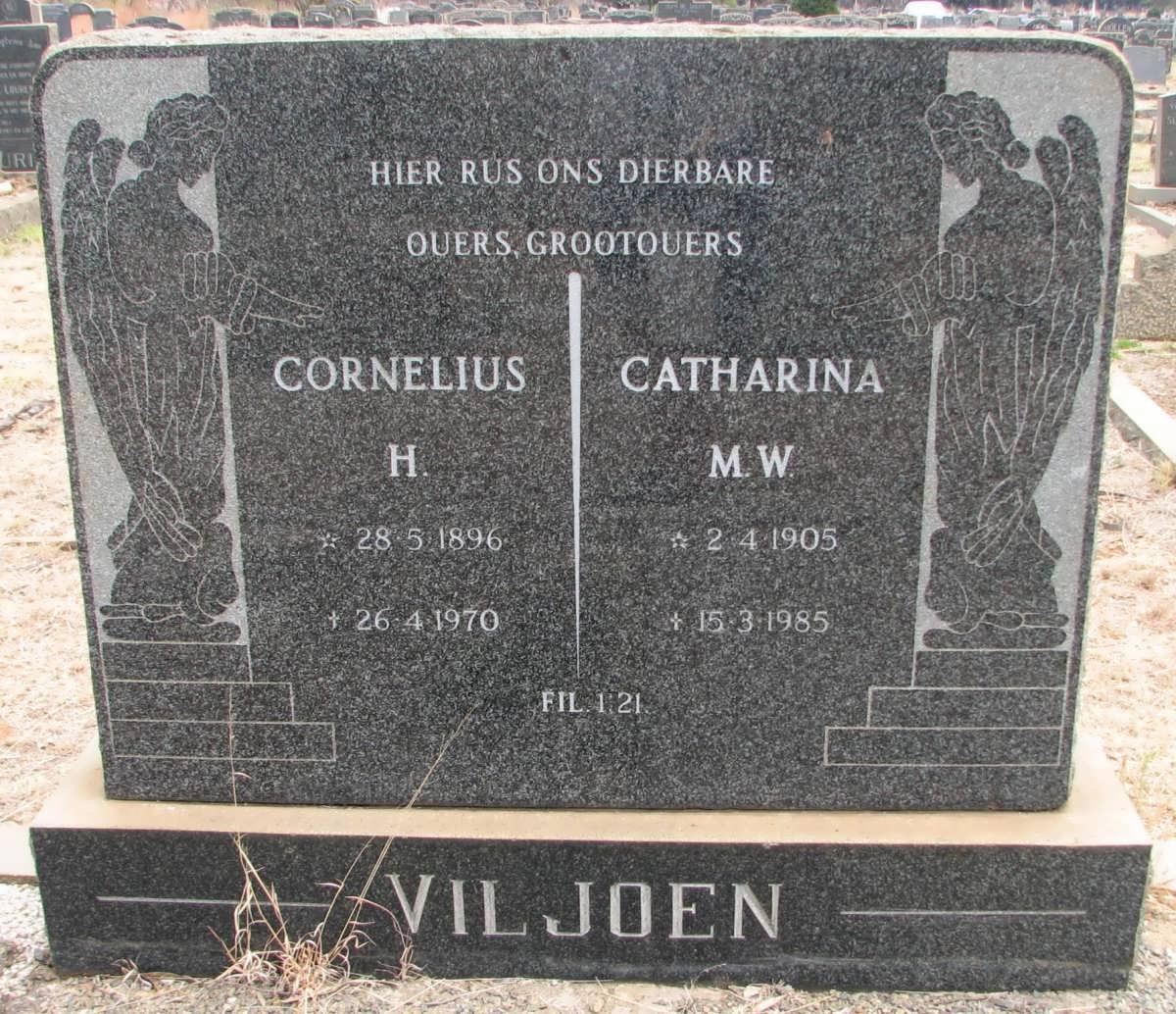 VILJOEN Cornelius H. 1896-1961 &amp; Catharina M.W. 1905-1985