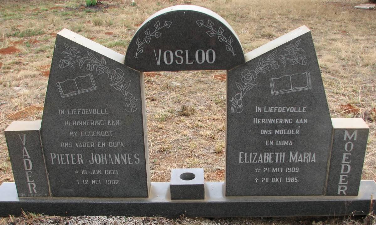 VOSLOO Pieter Johannes 1903-1982 &amp; Elizabeth Maria 1909-1985