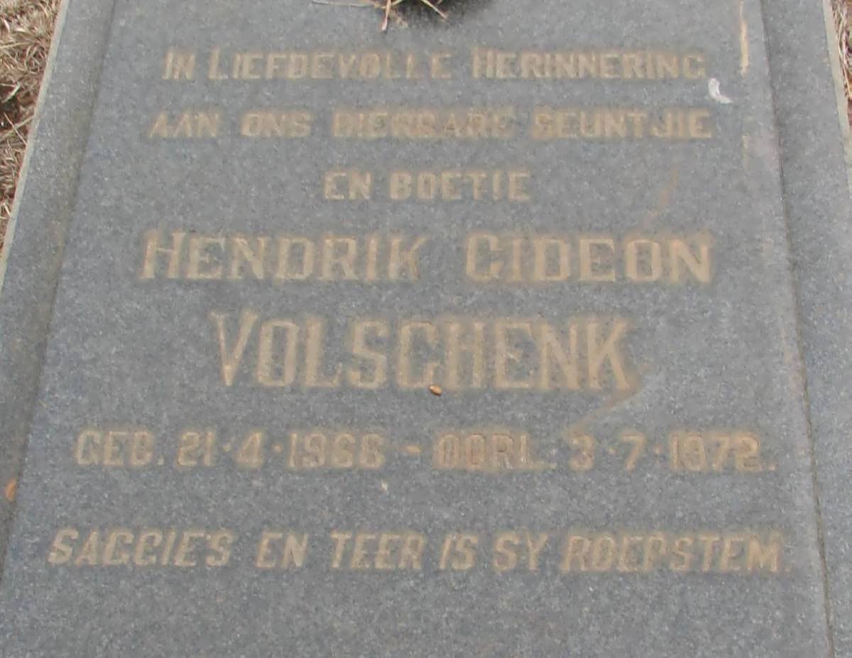 VOLSCHENK Hendrik Gideon 1966-1972