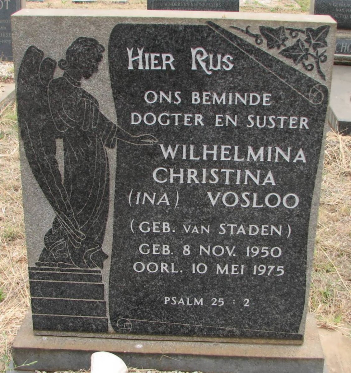 VOSLOO Wilhelmina Christina nee VAN STADEN 1950-1975