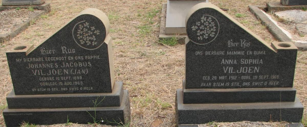 VILJOEN Johannes Jacobus 1898-1963 &amp; Anna Sophia 1912-1969