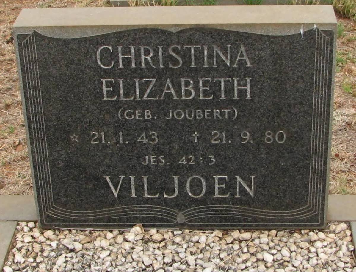 VILJOEN Christina Elizabeth nee JOUBERT 1943-1980