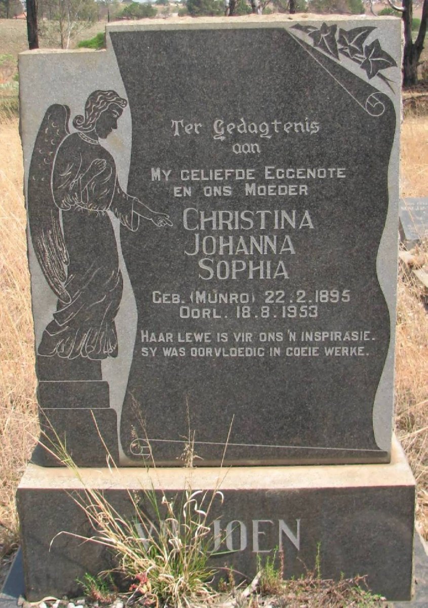 VILJOEN Christina Johanna Sophia nee MUNRO 1895-1953