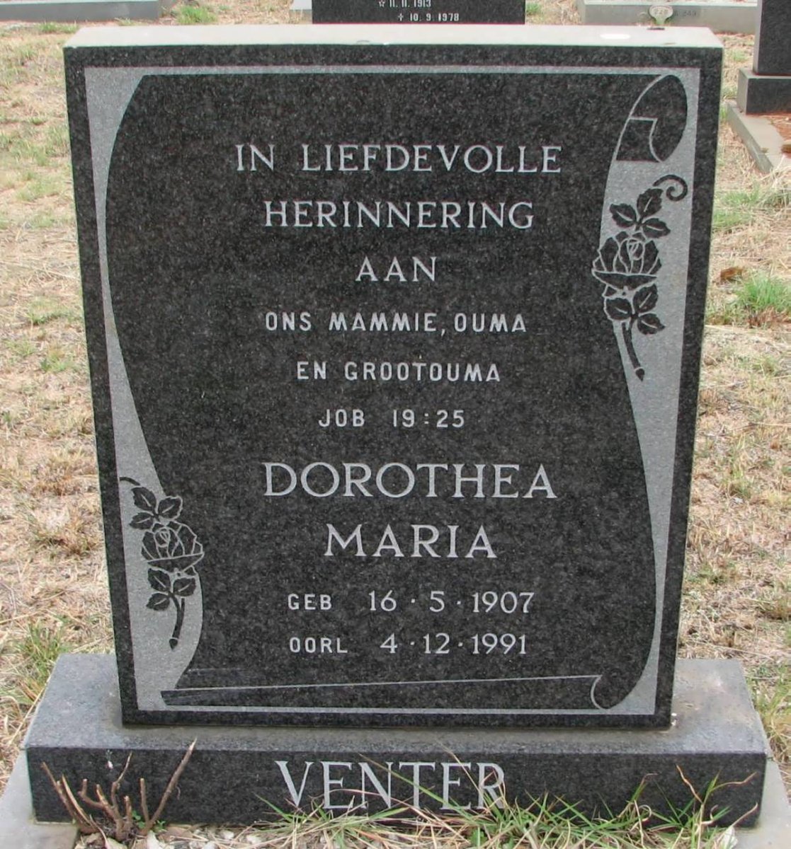 VENTER Dorothea Maria 1907-1991